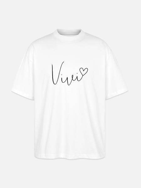 Vivi Nome Nome Vivien Vivian - Maglietta articolo ecologico Unisex vestibilità oversize Stanley/Stella Blaster 2.0 - bianco