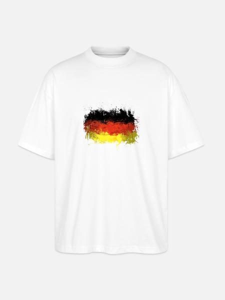 German Flag Graffiti - Stanley/Stella Oversized Unisex Organic T-shirt Blaster 2.0 - white