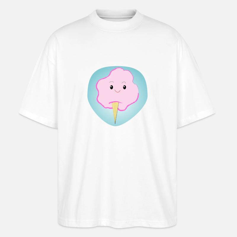 Fröhliche Zuckerwatte - Geschenk - Geschenkidee - Stanley/Stella Oversized Unisex Bio T-Shirt Blaster 2.0 - Weiß
