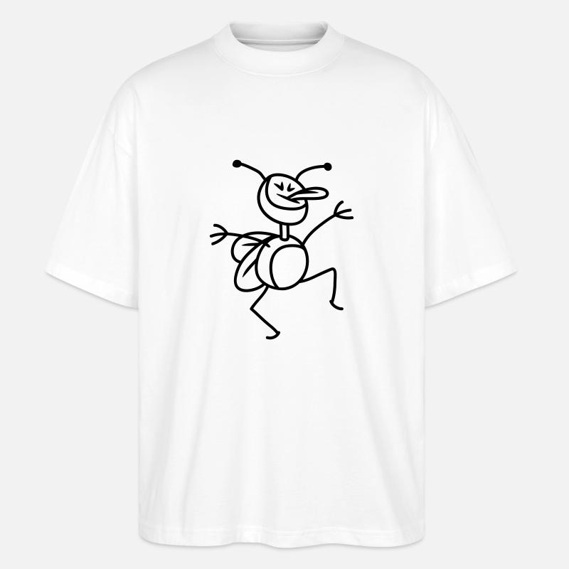 funny_bug_1c - Stanley/Stella Oversized Unisex Bio T-Shirt Blaster 2.0 - Weiß