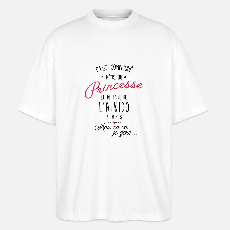 princesse et Aikido - T-shirt bio Blaster 2.0 coupe oversize Stanley/Stella Unisexe - blanc