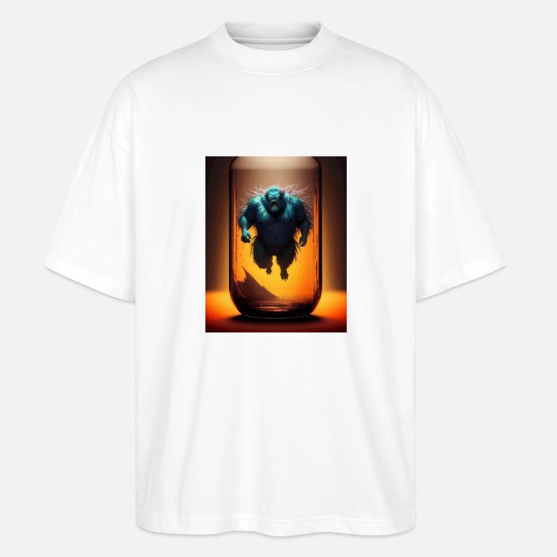 Monster in a empty jar - Stanley/Stella Oversized Unisex Organic T-shirt Blaster 2.0 - white