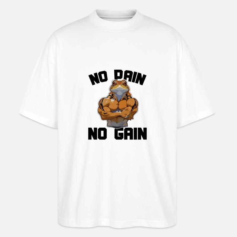 No Pain No Gain - Stanley/Stella Oversized Unisex Bio T-Shirt Blaster 2.0 - Weiß