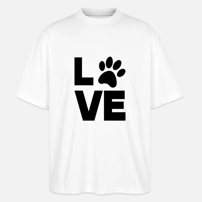 pfote love - Stanley/Stella Oversized Unisex Bio T-Shirt Blaster 2.0 - Weiß