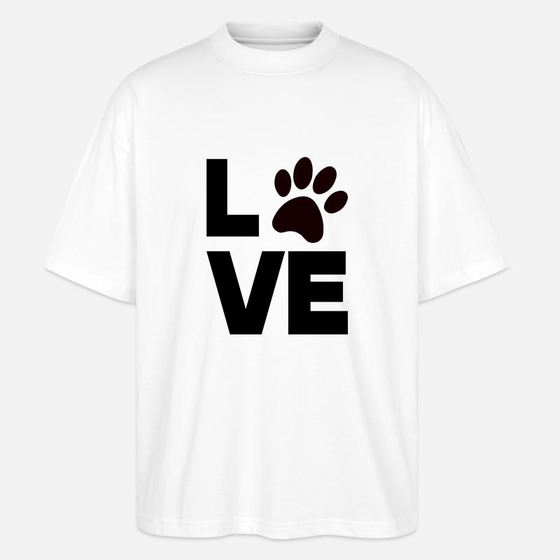 pfote love - Stanley/Stella Oversized Unisex Bio T-Shirt Blaster 2.0 - Weiß