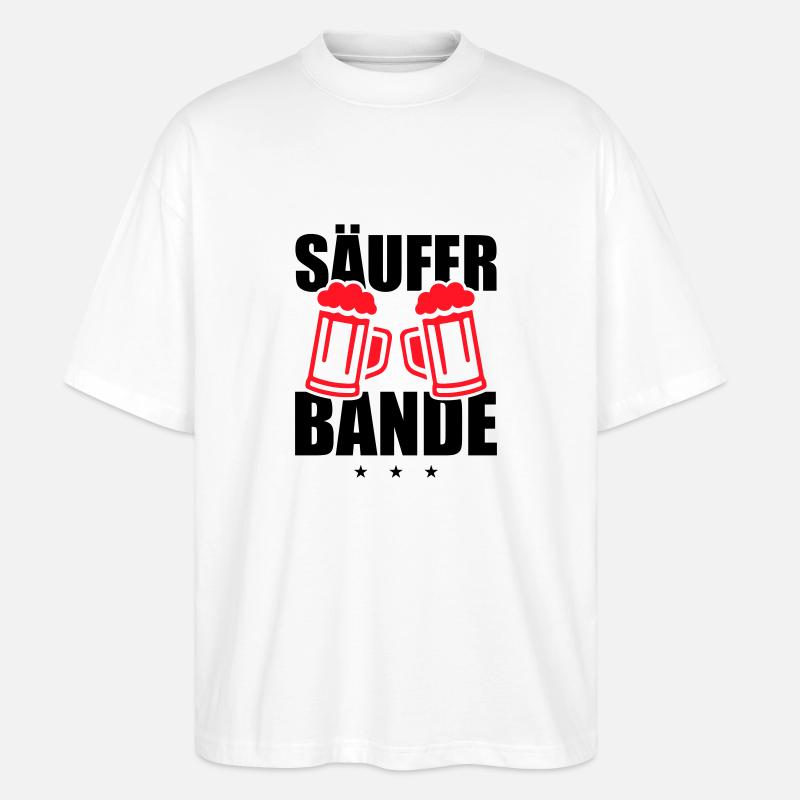 Säufer Bande - Stanley/Stella Oversized Unisex Bio T-Shirt Blaster 2.0 - Weiß