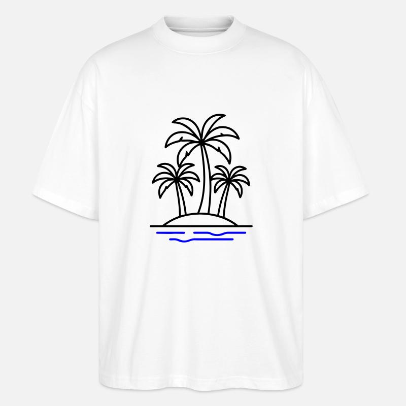 Palmen Insel Urlaub - Stanley/Stella Oversized Unisex Bio T-Shirt Blaster 2.0 - Weiß