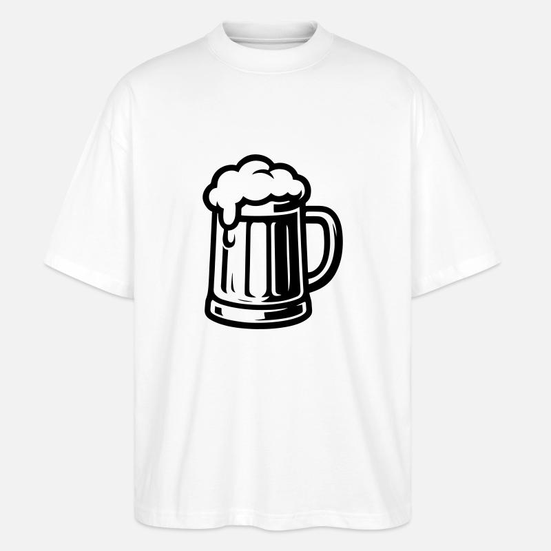 Bier Bierkrug - Stanley/Stella Oversized Unisex Bio T-Shirt Blaster 2.0 - Weiß