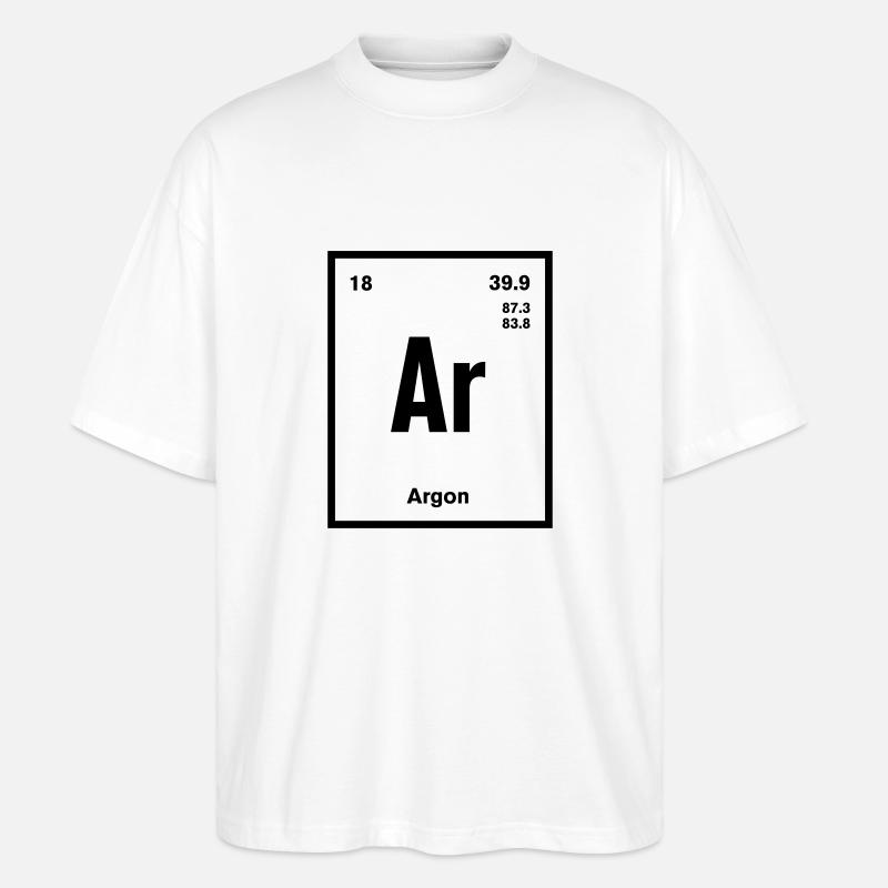 Argon Element im Periodensystem - Stanley/Stella Oversized Unisex Bio T-Shirt Blaster 2.0 - Weiß