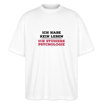 Psychologie - Stanley/Stella Oversized Unisex Bio T-Shirt Blaster 2.0 - Weiß - Vorne - Alina (178cm) & Michal (187cm)