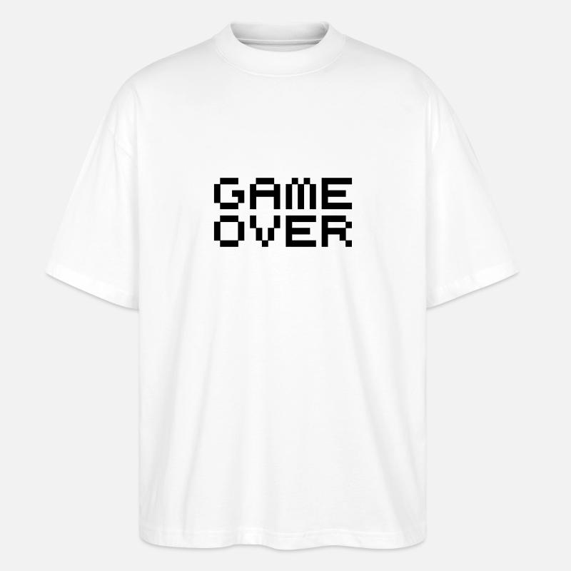 Game over pixels - Stanley/Stella Oversized Unisex Organic T-shirt Blaster 2.0 - white