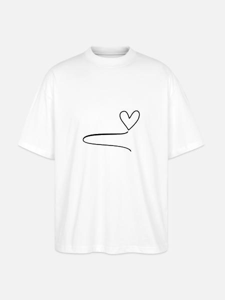 Heart Swing Line - Stanley/Stella Oversized Unisex Organic T-shirt Blaster 2.0 - white
