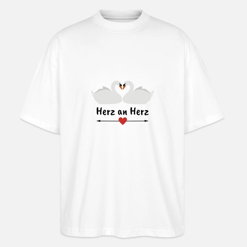 Herz an Herz - Stanley/Stella Oversized Unisex Bio T-Shirt Blaster 2.0 - Weiß