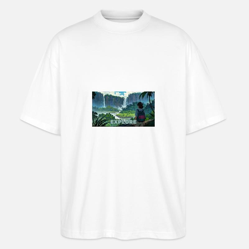 Explore Jungle - Stanley/Stella Oversized Unisex Bio T-Shirt Blaster 2.0 - Weiß