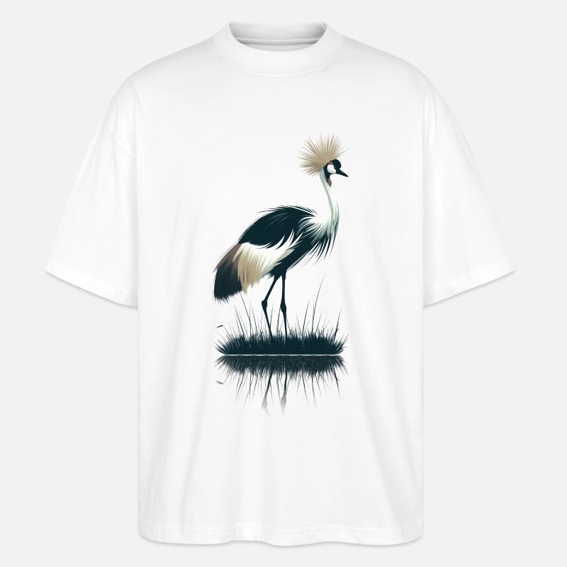 Kronenkranich - Stanley/Stella Oversized Unisex Bio T-Shirt Blaster 2.0 - Weiß