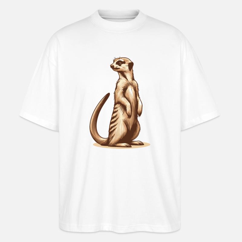 Erdmännchen - Stanley/Stella Oversized Unisex Bio T-Shirt Blaster 2.0 - Weiß