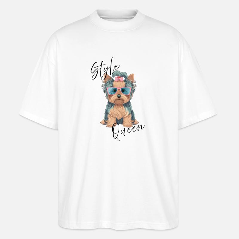 Style Queen Yorkshire Terrier - Stanley/Stella Oversized Unisex Bio T-Shirt Blaster 2.0 - Weiß