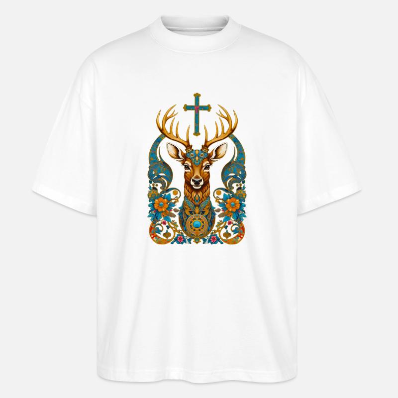 Cerf - T-shirt bio Blaster 2.0 coupe oversize Stanley/Stella Unisexe - blanc