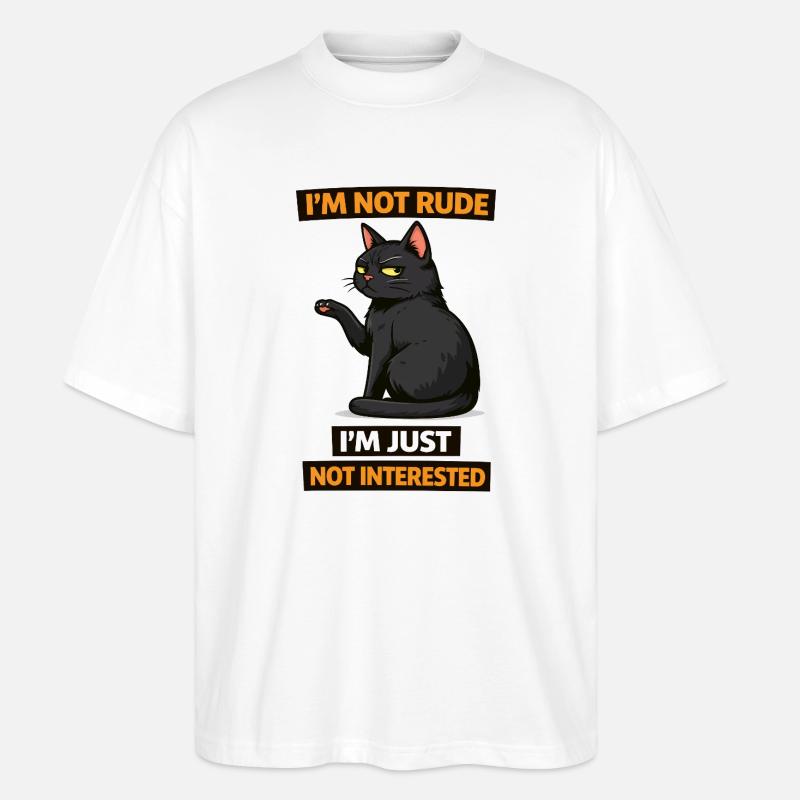 Nicht interessierte Katzen-Einstellung - Stanley/Stella Oversized Unisex Bio T-Shirt Blaster 2.0 - Weiß