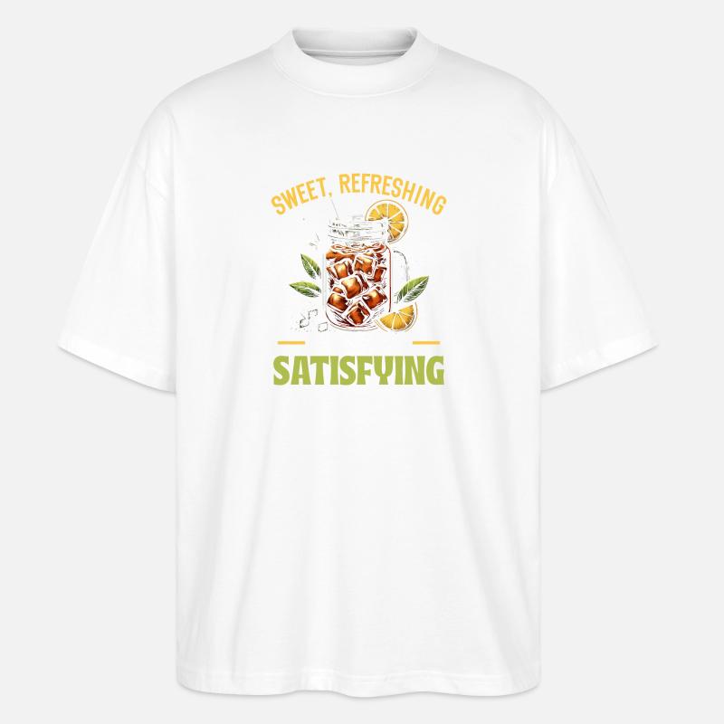 Thé sucré Drinker Tea - T-shirt bio Blaster 2.0 coupe oversize Stanley/Stella Unisexe - blanc