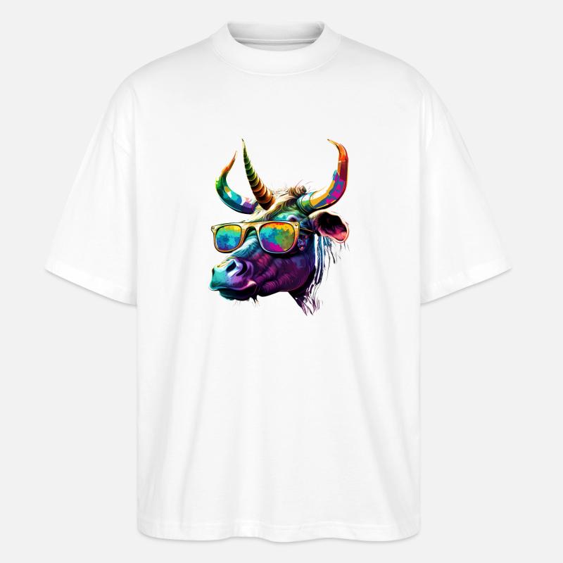 Rainbow Bulle - Stanley/Stella Oversized Unisex Bio T-Shirt Blaster 2.0 - Weiß