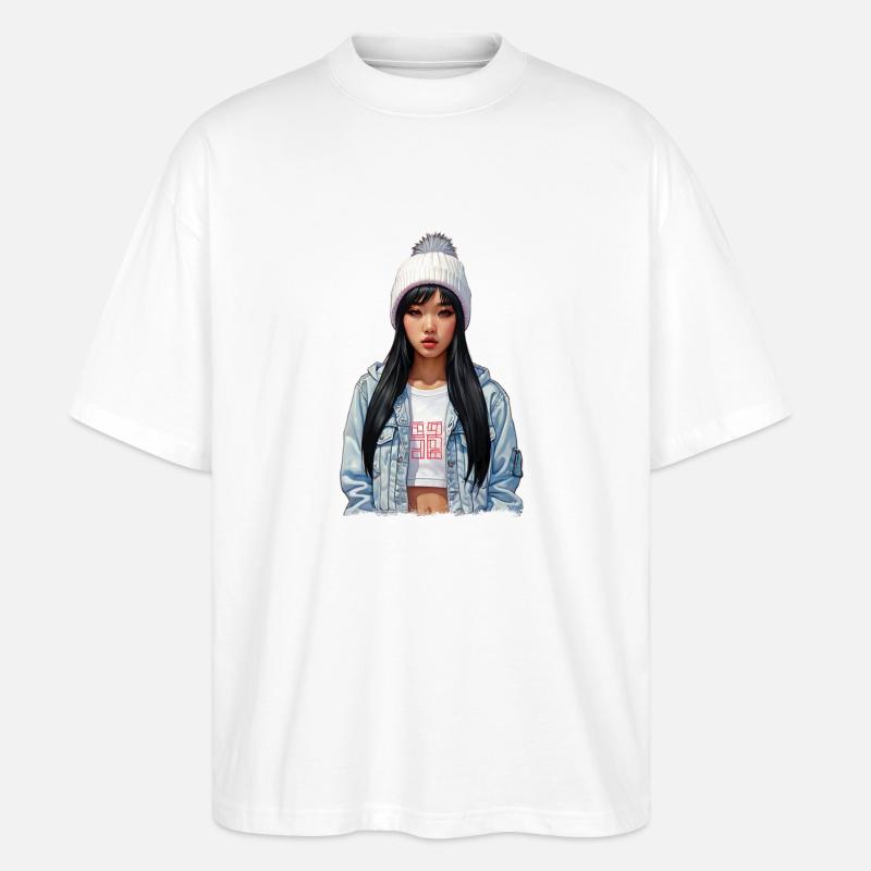 Fille d’anime 2 - T-shirt bio Blaster 2.0 coupe oversize Stanley/Stella Unisexe - blanc