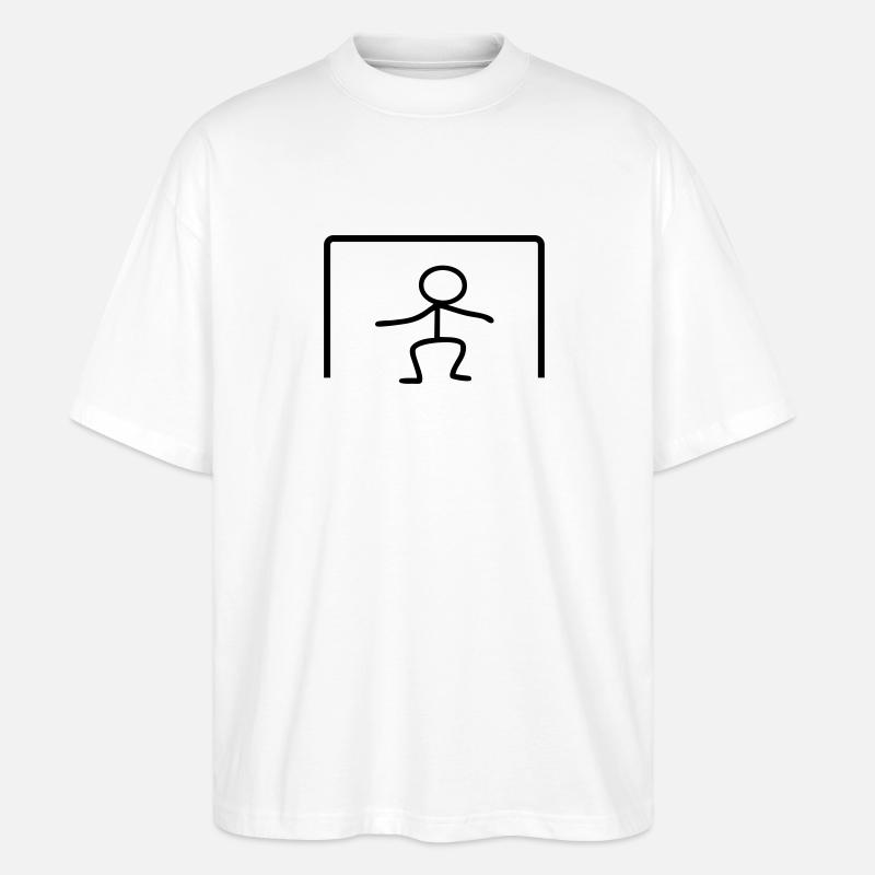 Strichmännchen Tor - Stanley/Stella Oversized Unisex Bio T-Shirt Blaster 2.0 - Weiß