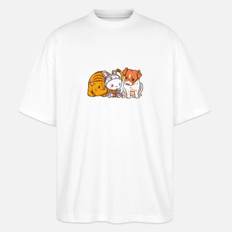 Puni Freunde - Stanley/Stella Oversized Unisex Bio T-Shirt Blaster 2.0 - Weiß