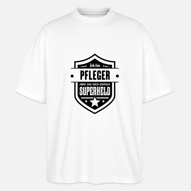 Super Pfleger - Stanley/Stella Oversized Unisex Bio T-Shirt Blaster 2.0 - Weiß