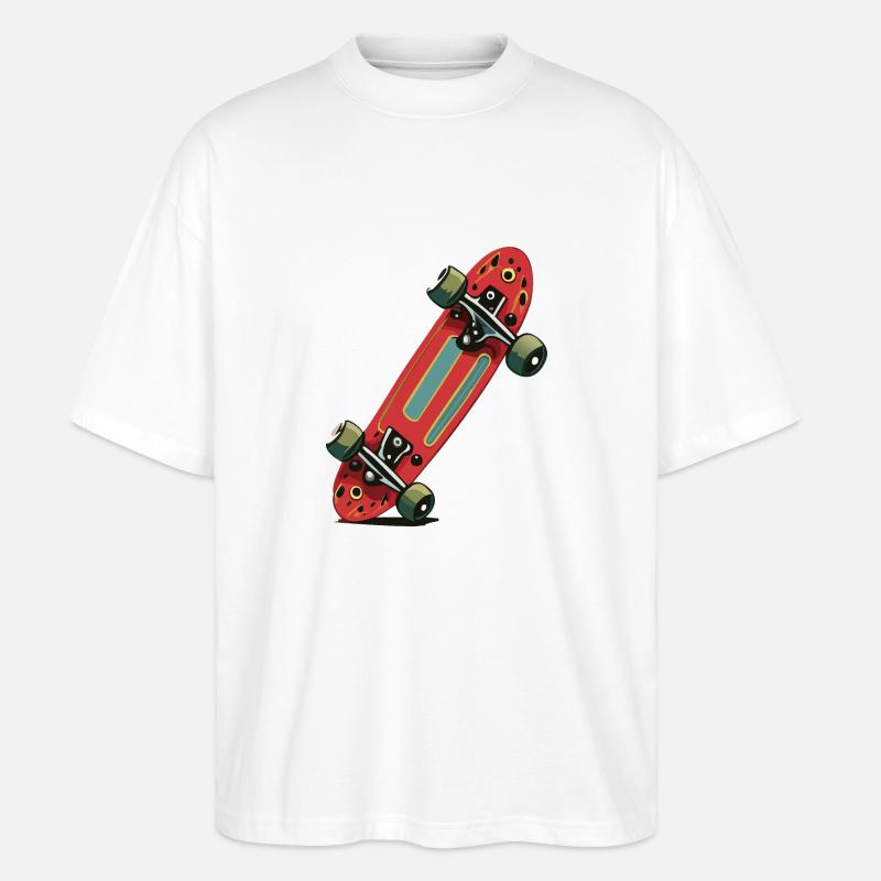 Skateboard - Stanley/Stella Oversized Unisex Bio T-Shirt Blaster 2.0 - Weiß
