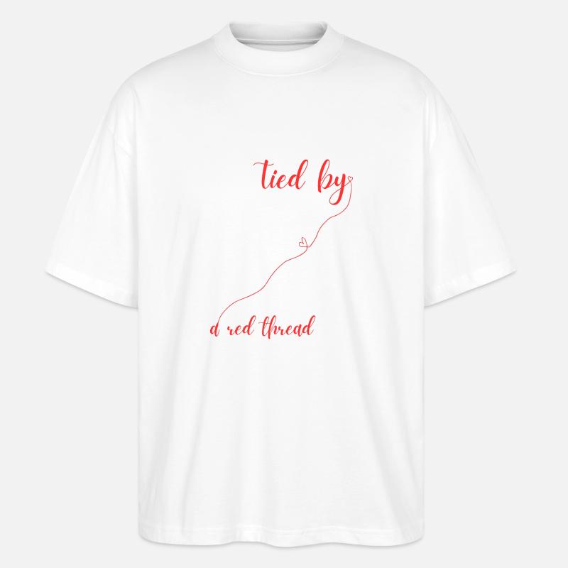 Red thread - Stanley/Stella Oversized Unisex Organic T-shirt Blaster 2.0 - white