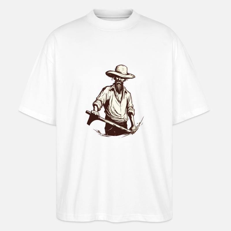 Wütender Bauer Nr. 2 - Stanley/Stella Oversized Unisex Bio T-Shirt Blaster 2.0 - Weiß