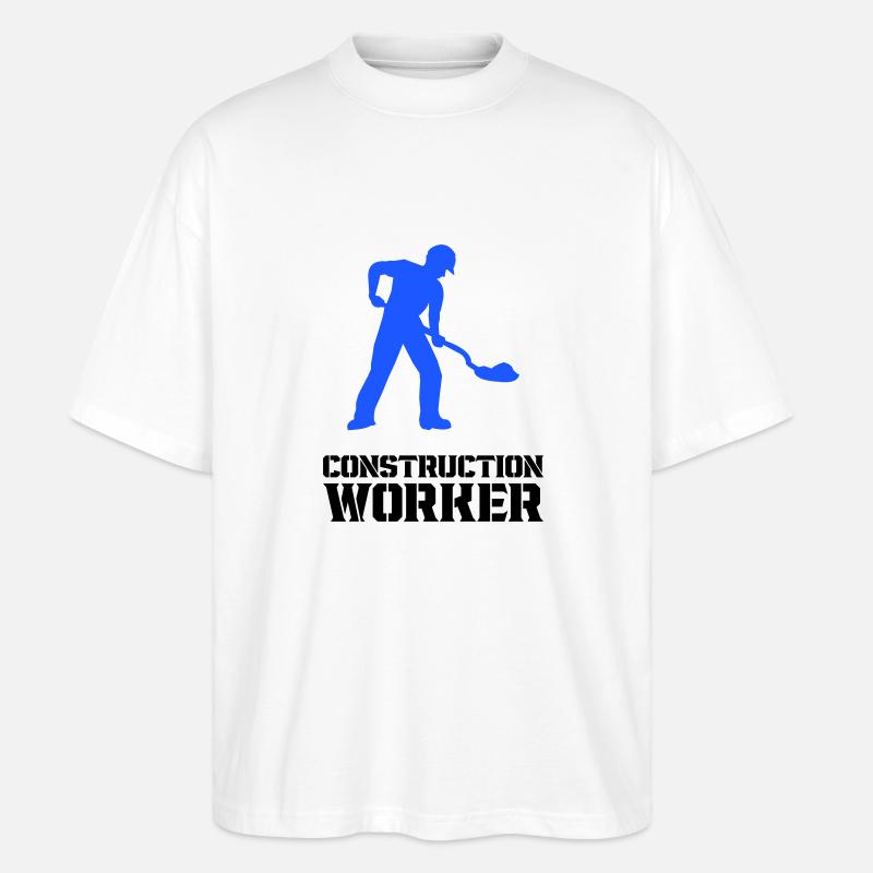 bauarbeiter baustelle worker - Stanley/Stella Oversized Unisex Bio T-Shirt Blaster 2.0 - Weiß