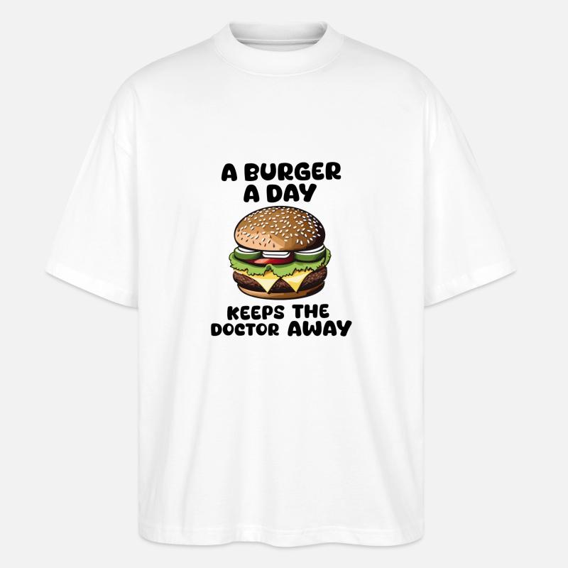 Burger Burger Burger! - Stanley/Stella Oversized Unisex Bio T-Shirt Blaster 2.0 - Weiß
