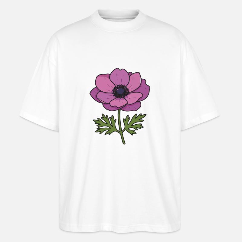 Anemonenblüte - Stanley/Stella Oversized Unisex Bio T-Shirt Blaster 2.0 - Weiß