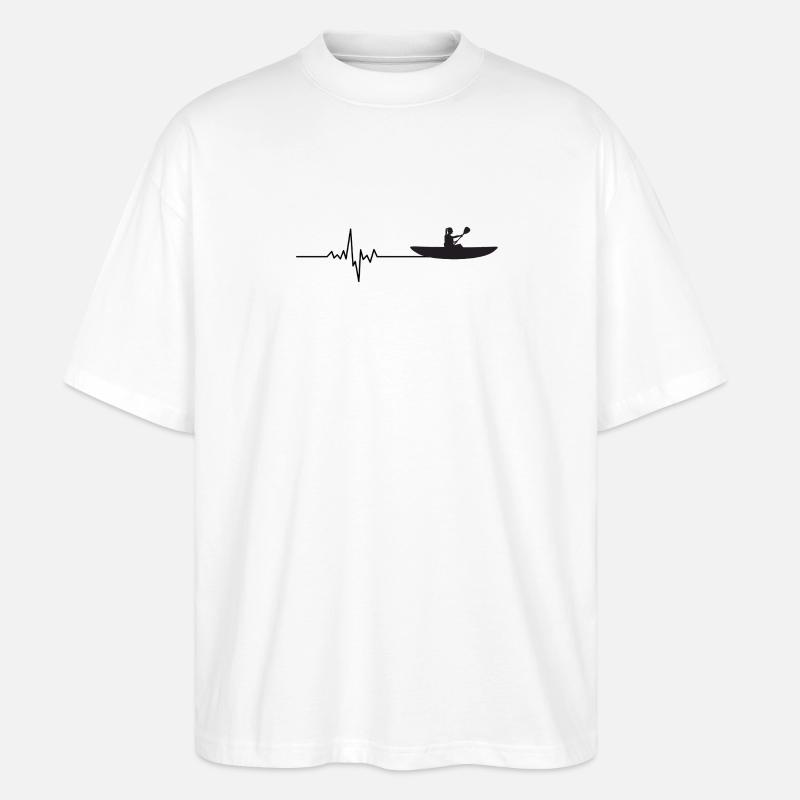 Herzschlag Ruderer – EKG Ruderboot Design - Stanley/Stella Oversized Unisex Bio T-Shirt Blaster 2.0 - Weiß
