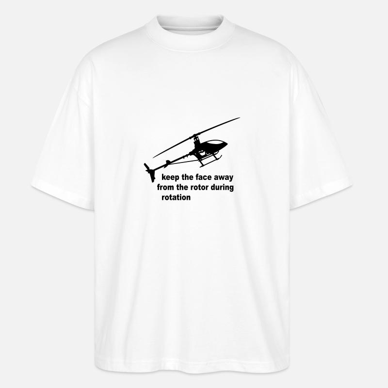 Helicopter Rotor Warning - Stanley/Stella Oversized Unisex Organic T-shirt Blaster 2.0 - white