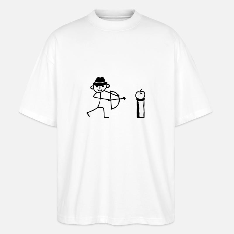 Strichmännchen Bogenschießen - Stanley/Stella Oversized Unisex Bio T-Shirt Blaster 2.0 - Weiß