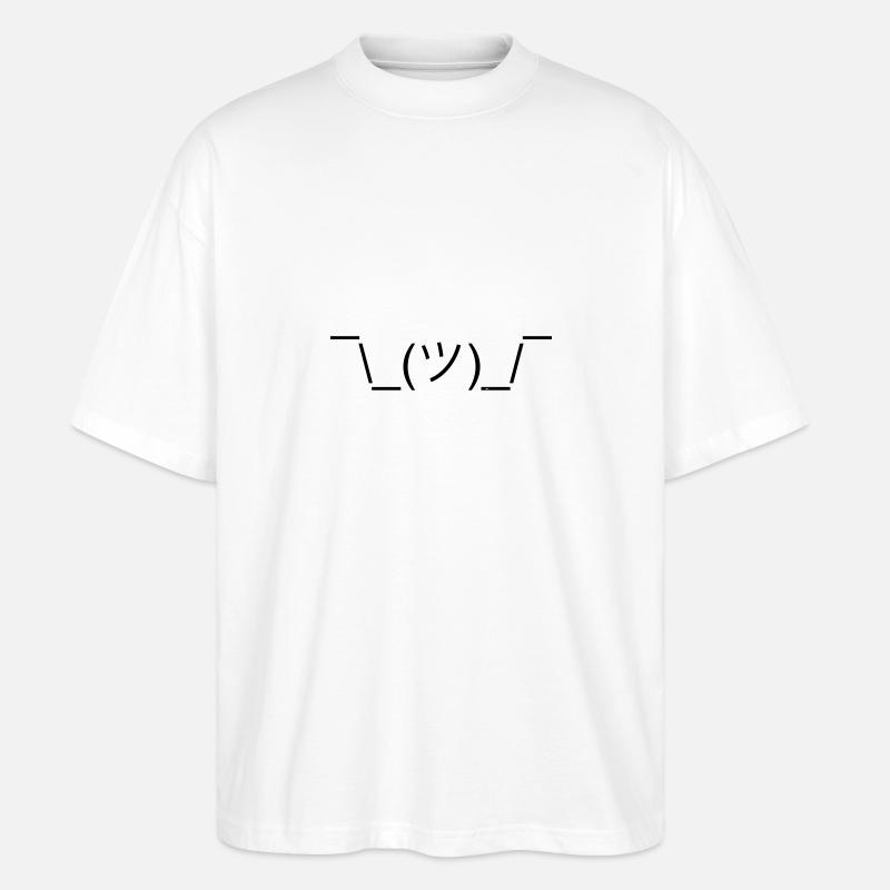 Shruggie Emojicon Design. Geschenk. Geschenkidee - Stanley/Stella Oversized Unisex Bio T-Shirt Blaster 2.0 - Weiß