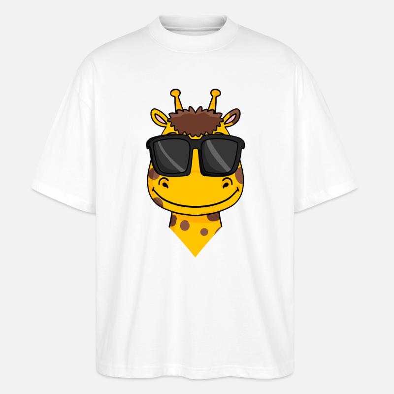 Giraffe mit Brille - Stanley/Stella Oversized Unisex Bio T-Shirt Blaster 2.0 - Weiß