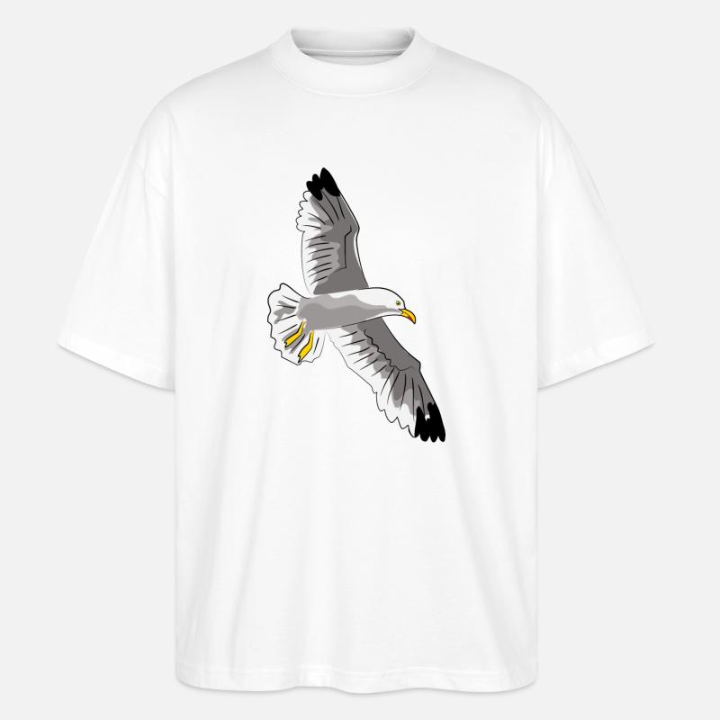 fliegende möwe vogel urlaub - Stanley/Stella Oversized Unisex Bio T-Shirt Blaster 2.0 - Weiß