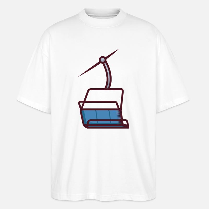 Abstrakte Illustration einer Seilbahn - Stanley/Stella Oversized Unisex Bio T-Shirt Blaster 2.0 - Weiß