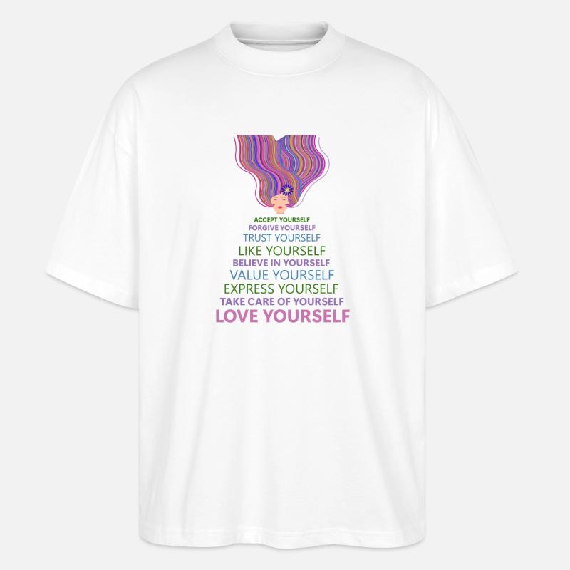 Sich selbst lieben - Stanley/Stella Oversized Unisex Bio T-Shirt Blaster 2.0 - Weiß