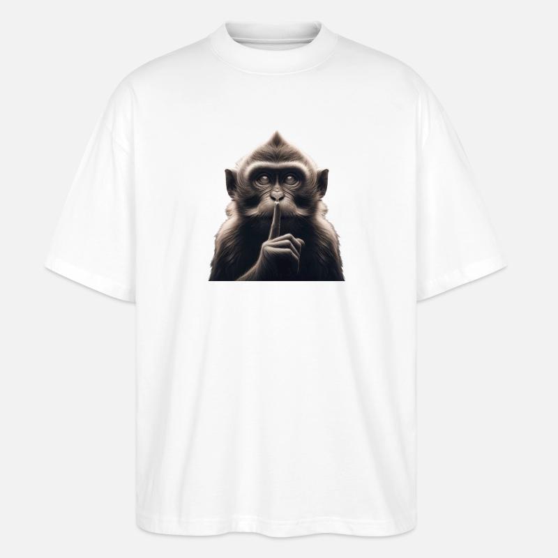 A Silent Monkey - Stanley/Stella Oversized Unisex Organic T-shirt Blaster 2.0 - white
