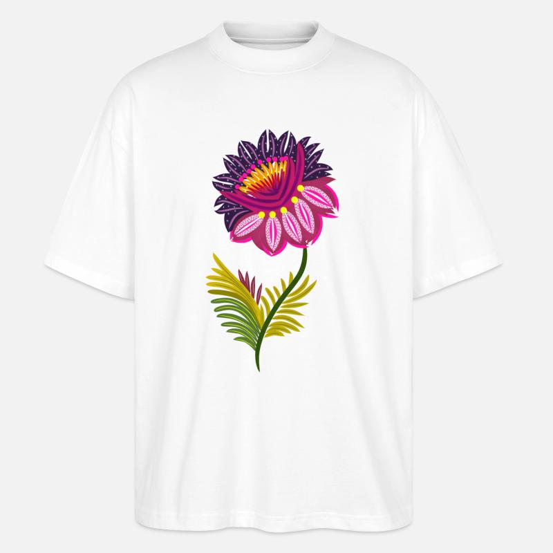 Schöne isolierte Blumen - Stanley/Stella Oversized Unisex Bio T-Shirt Blaster 2.0 - Weiß