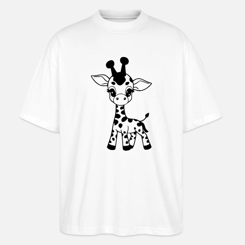 Giraffe Giraffenbaby - Stanley/Stella Oversized Unisex Bio T-Shirt Blaster 2.0 - Weiß