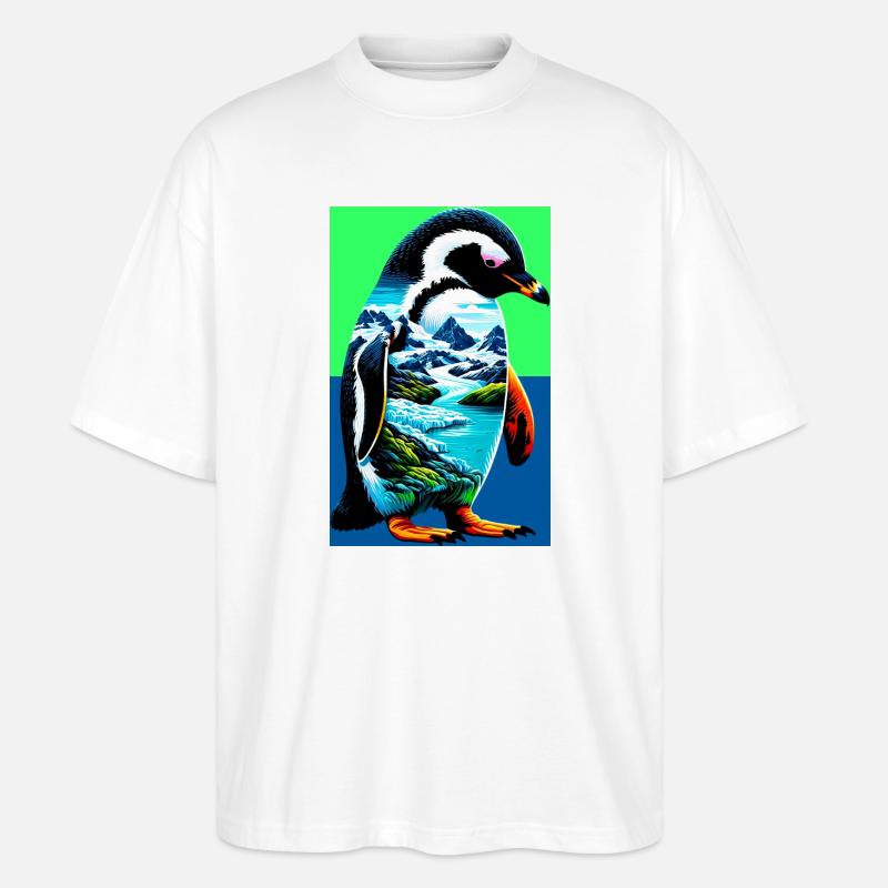 Pinguin - Stanley/Stella Oversized Unisex Bio T-Shirt Blaster 2.0 - Weiß