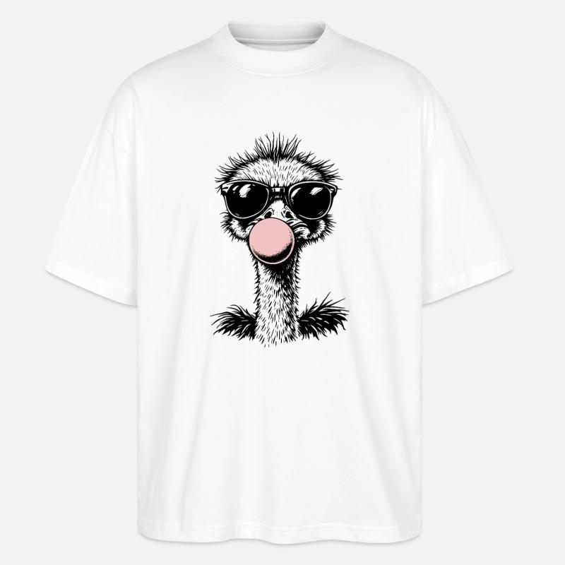 Cooler Strauß blast Kaugummi - Stanley/Stella Oversized Unisex Bio T-Shirt Blaster 2.0 - Weiß