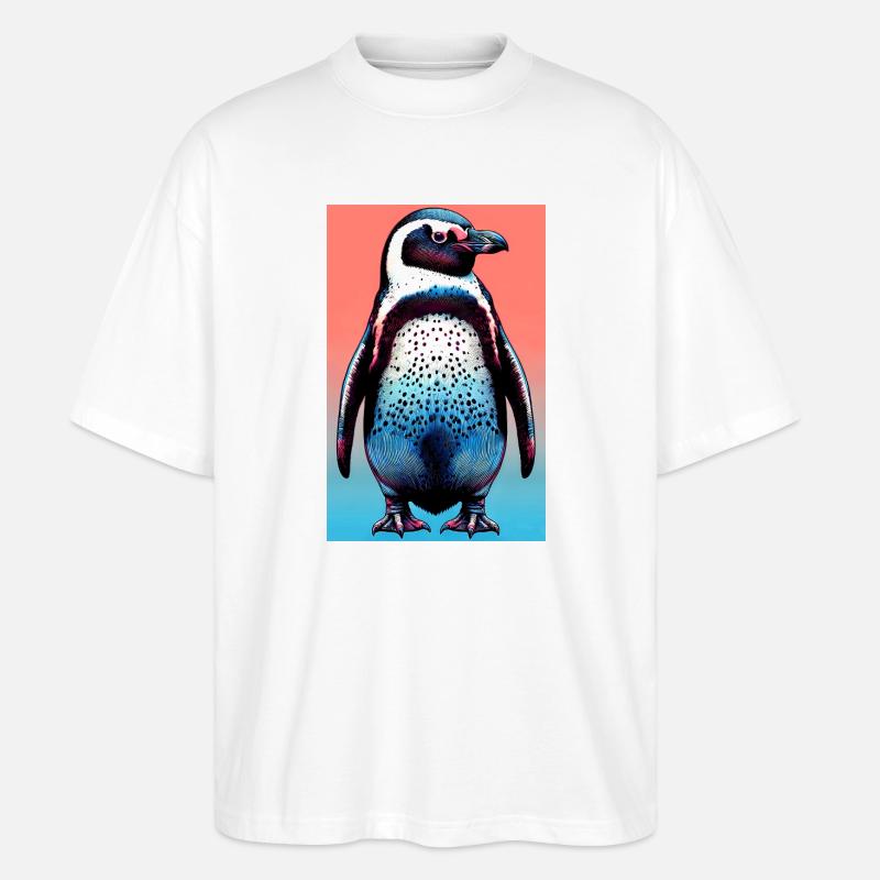 Pinguin - Stanley/Stella Oversized Unisex Bio T-Shirt Blaster 2.0 - Weiß