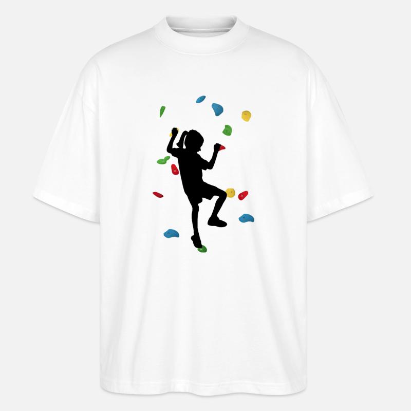 Kletterwand-Mädchen - Stanley/Stella Oversized Unisex Bio T-Shirt Blaster 2.0 - Weiß